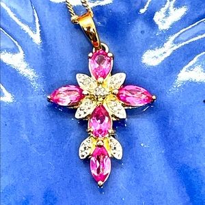 Sterling Pink Sapphire Necklace